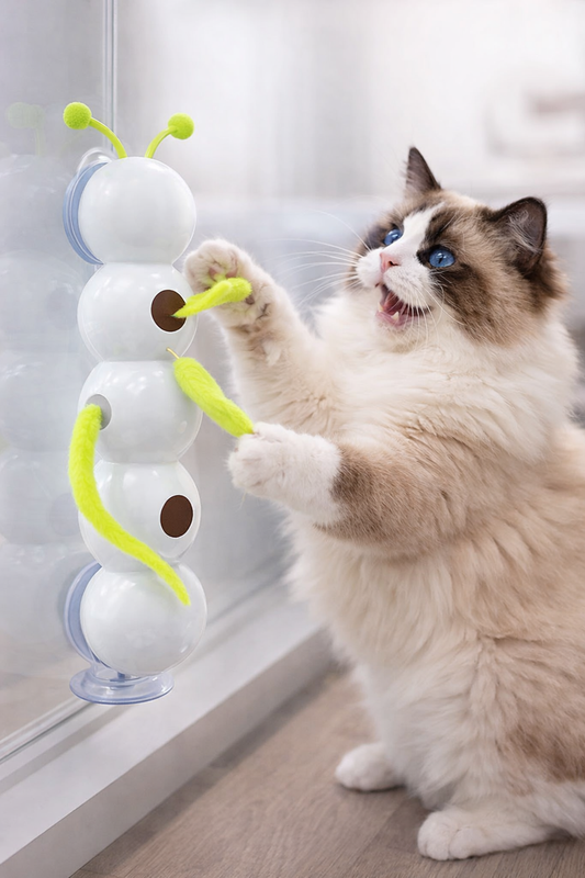 Caterpillar Pet Cat, Caterpillar Toy, Electric Self-Entertainment and Boredom Relief Device, Suction Cup Interactive Smart Pet C